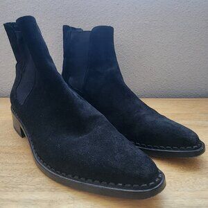 Vince Denver Western Chelsea Black Leather Ankle Boot Booties Womens 6.5